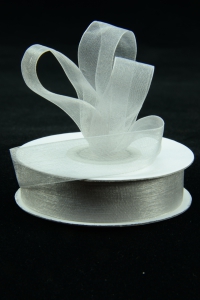 Organza Ribbon , Silver, 5/8 Inch x 25 Yards (1 Spool) SALE ITEM